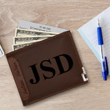 Personalized Mens Wallet Customized Monogram Wallet for Men Custom PU Leather Wallet Gifts for Dad Husband Boyfriend Son Gifts for Husband Father's Day Gifts Personalized Gifts for Men