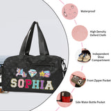 Bolsa de baile de gran capacidad con letra de chenilla