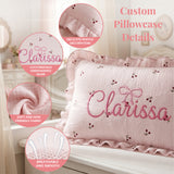 Personalized Muslin Toddler Pillowcase 100% Cotton Baby Pillows Cover with Embroidered Name Crib Nursery Pillowcase for Boys Girls Envelope Closure Newborn Gifts for Baby Showers Birthday