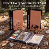 Personalized National Park Map Binder Custom Name and Logo Travel Map Holder PVC Sleeves 3 Ring Binder for Hiking & Road Trips Birthday Gift for National Park Lovers Map Collectors
