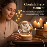 Personalized Pet Memorial Night Light 3D Photo Crystal Ball, Dog Loss Keepsake Engraved Picture Lamp Pet Memorial Gift for Dog Lovers Cat Lovers Birthday Anniversary Xmas Gifts-XMJ
