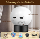 Memory Sphere Lamp Crystal Ball Video Player 2.8" Memory Orbs Ornament 4GB Uploadable Videos & Photos Personalized Unique Desk Night for Couples Friends Birthday Christmas (White Memory Orb WIFI)