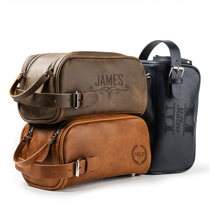 Personalized Thickened Vegan Leather Toiletry Bag