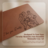 Alfombrilla de escritorio personalizada con foto, alfombrilla de ratón grande, retrato artístico de línea de boceto personalizado, alfombrilla de cuero PU impermeable antideslizante