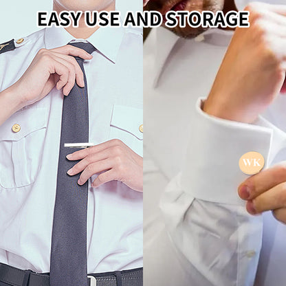 Personalized Tie Clip and Cufflinks Set, Custom Wedding Cufflinks, with Wooden Box, Groomsmen Wedding Gift Set