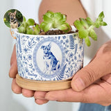 Pet Portrait Planter Home Decor Pet Memorial Remembrance - Personalized Plant Pot