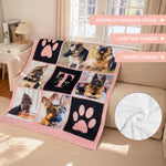 Personalisierte mehrfarbige 6 Hund Katze Fotos weiche Decke mit Pfotenmuster Namen Initiale Geburtstag Geschenk für Tierliebhaber Haustierbesitzer