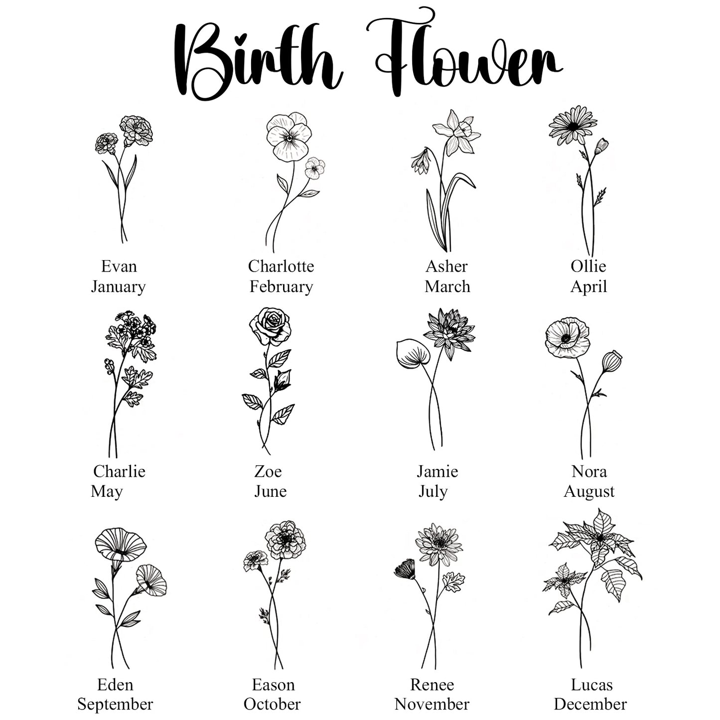 Personalized Birth Flower Cheese Board