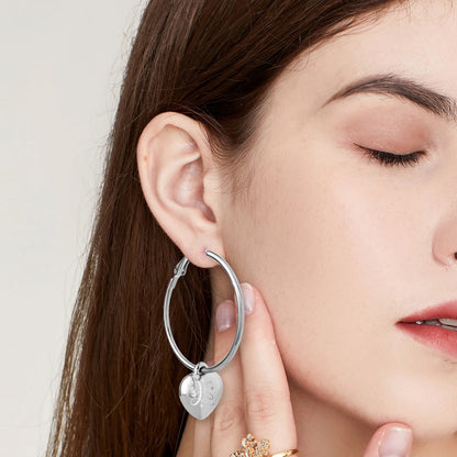 Personalized Heart Hoop Earrings