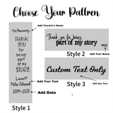 Marcapáginas de acero inoxidable personalizado para profesor/a