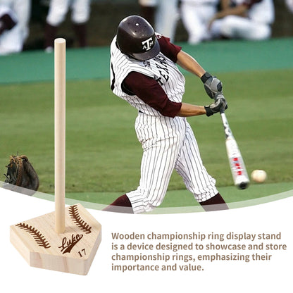 Personalized Wooden Championship Ring Stand