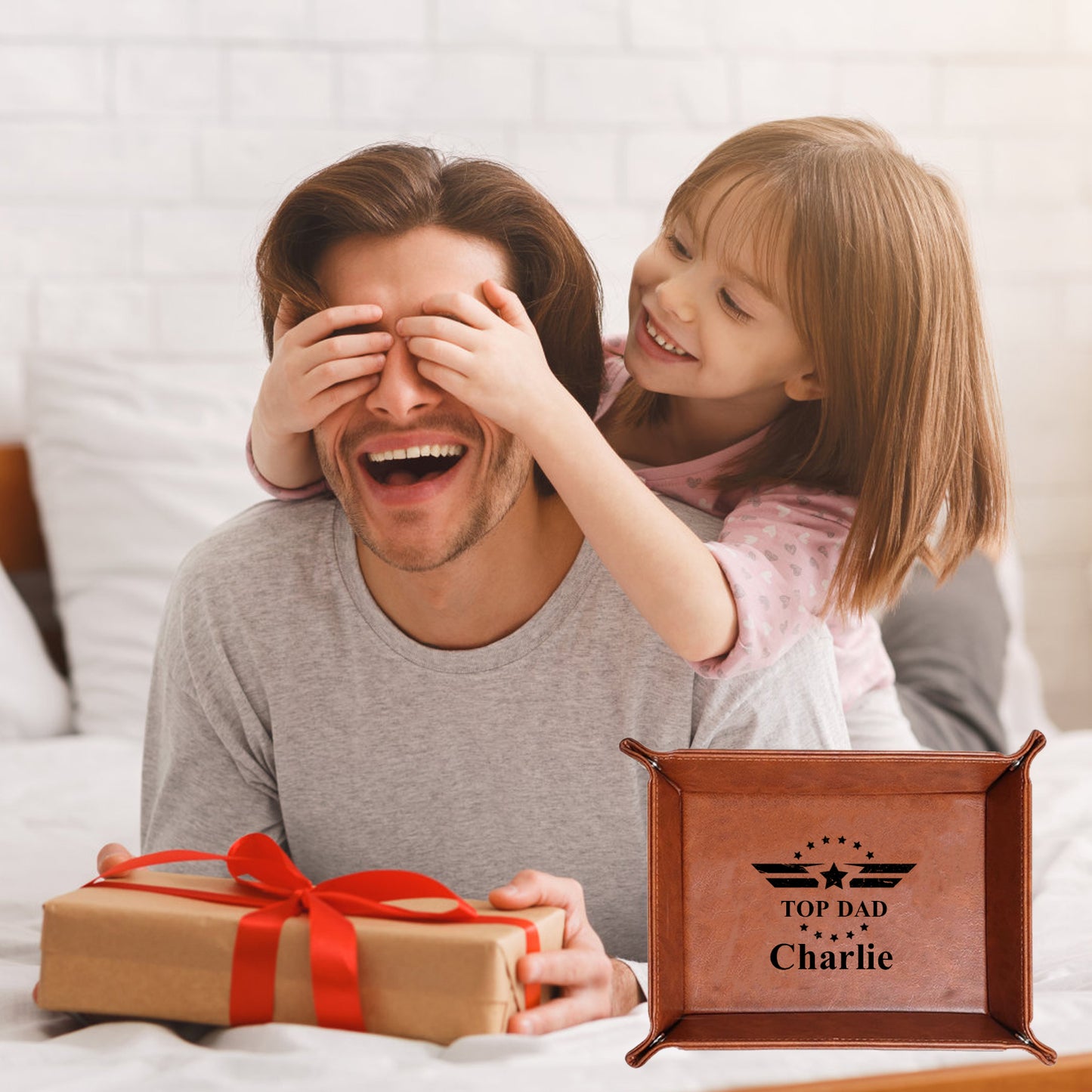 Custom Father Leather Storage Tray