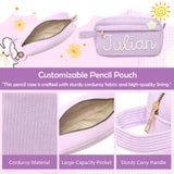 Personalized Large Pencil Case Pouch Custom Pencil Bag With Name Pink Pencil Case for Girls Extra Large Pencil Bag with Zipper For Teen Girls Boys Birthday Back to School Christmas