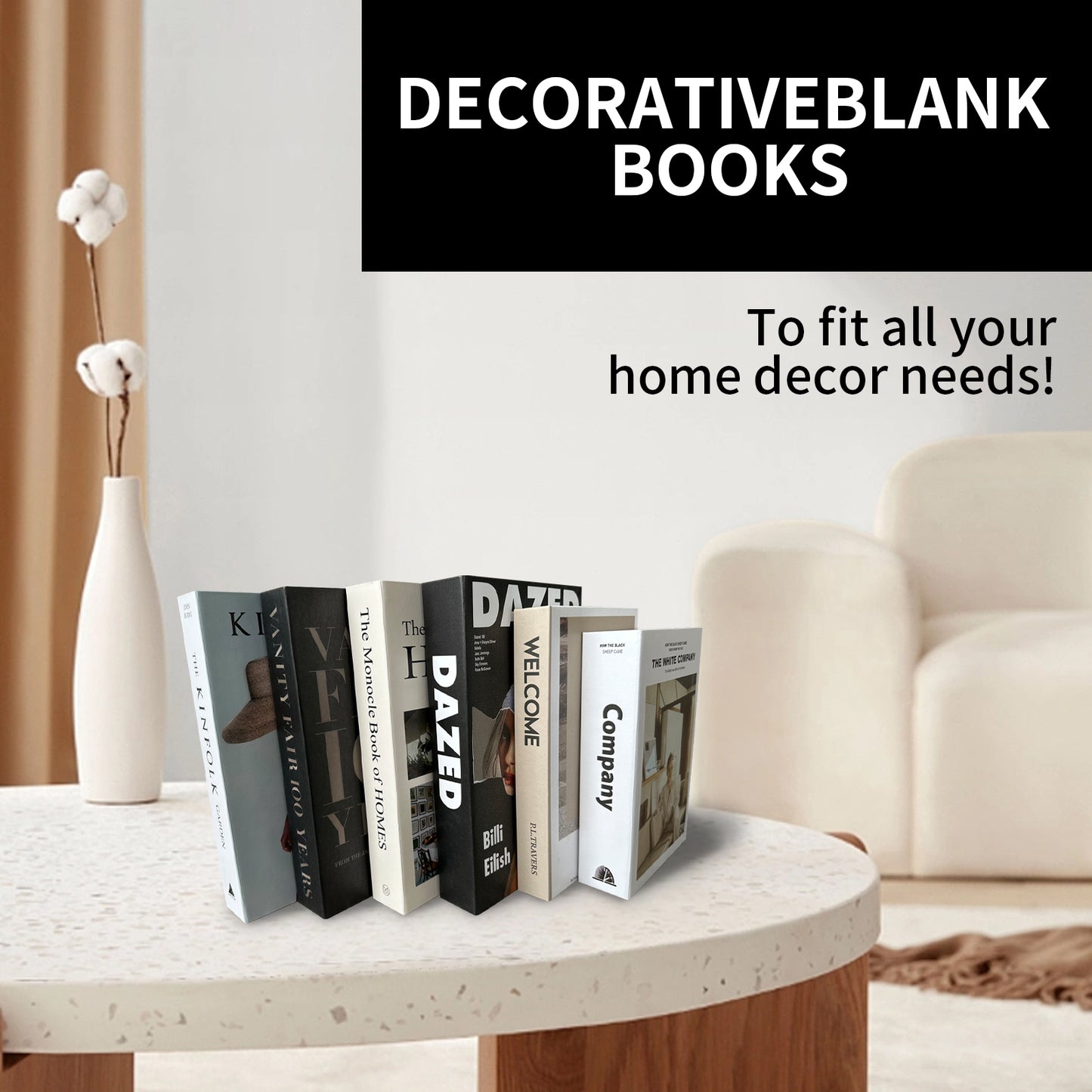 6 Pcs Modern Home Decorative Books, Foldable Faux Decorative Books Home Decor