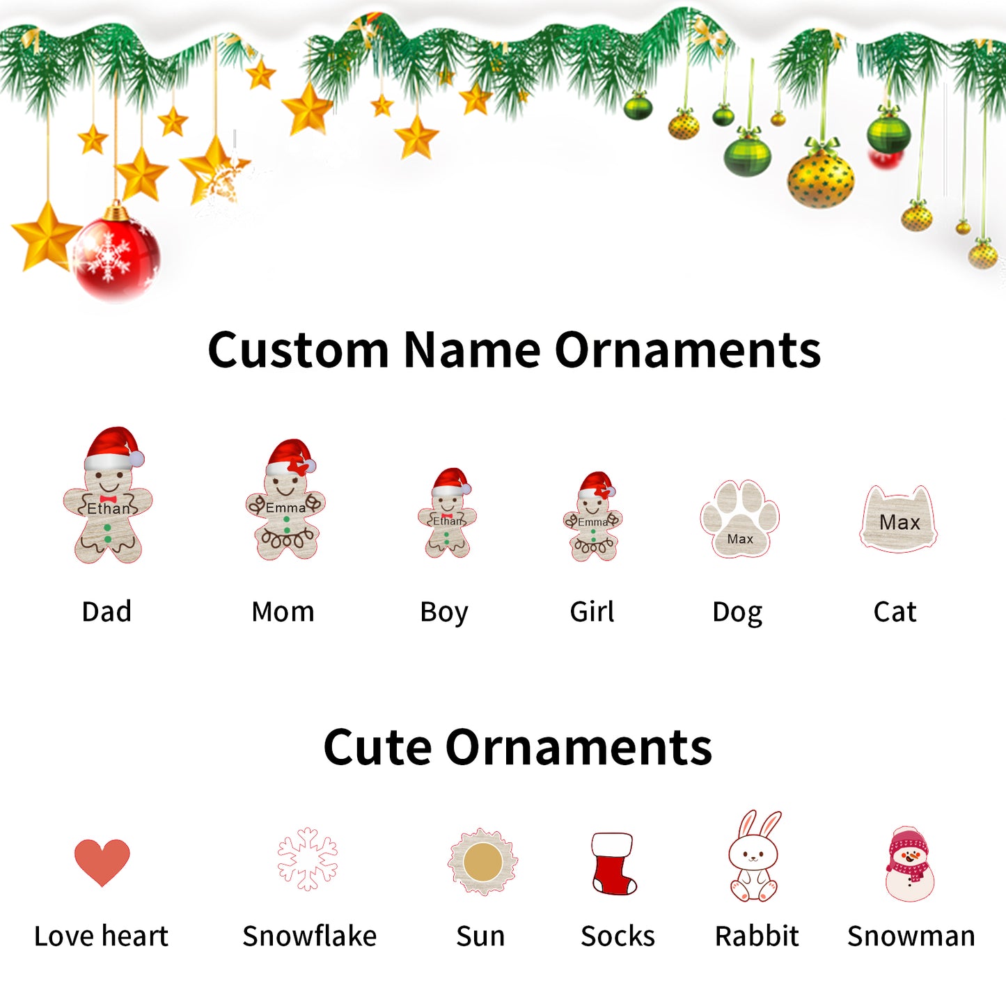Personalized Gingerbread Family Xmas Ornament