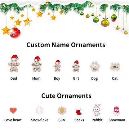 Personalized Gingerbread Family Xmas Ornament