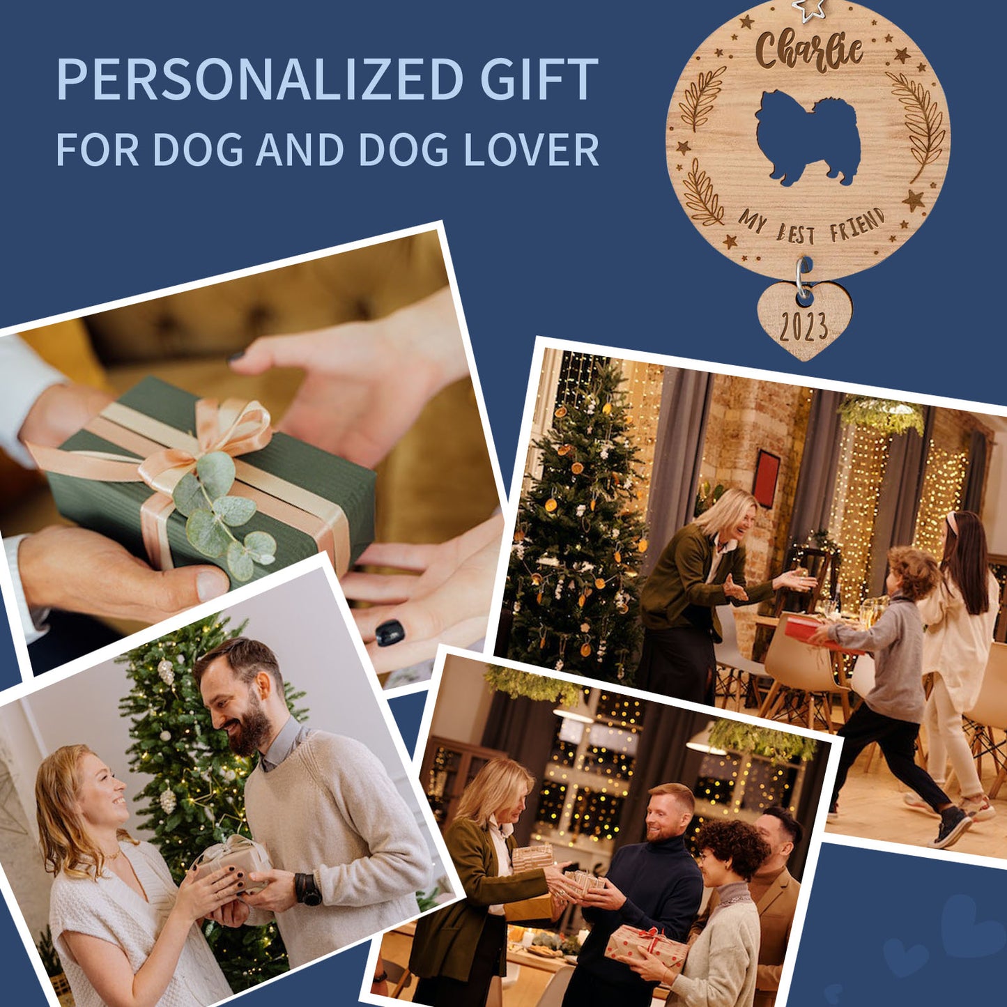 Personalized Dog Silhouette Christmas Ornament