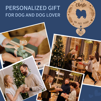 Personalized Dog Silhouette Christmas Ornament