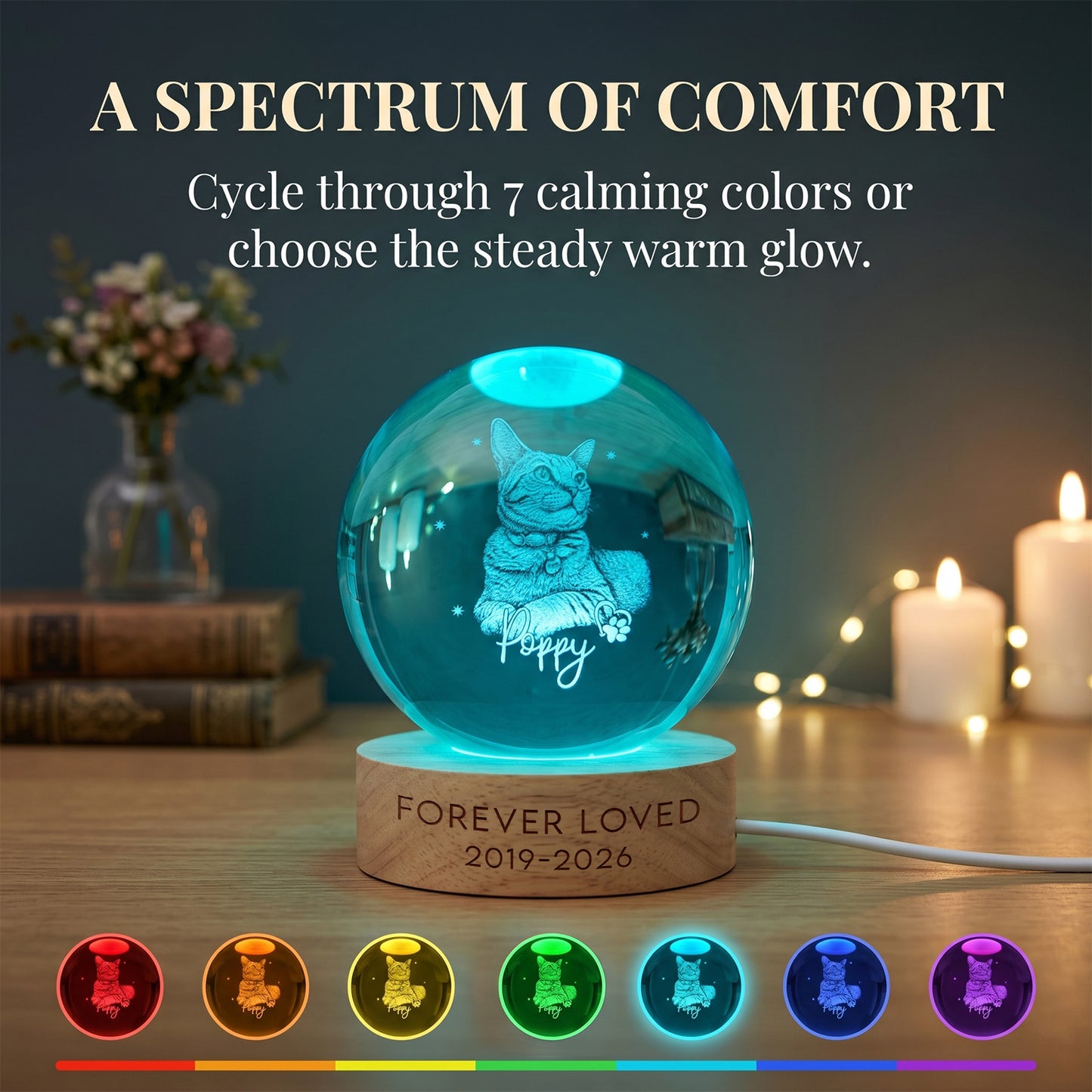 Personalized Night Light 3D Photo Crystal Ball