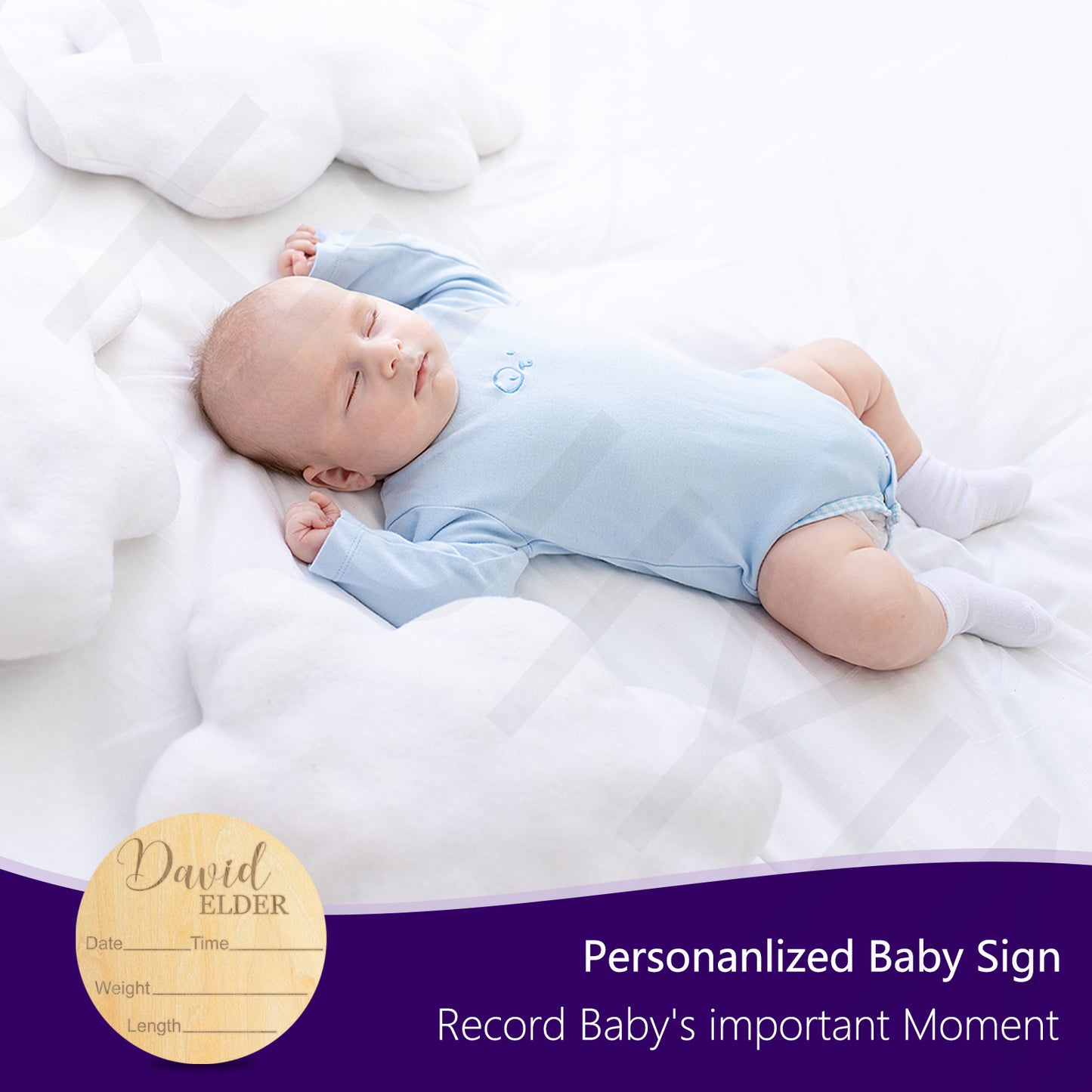 Personalized Wooden Baby Announcement Sign