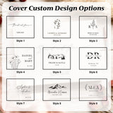 Personalized Wedding Guest Book Custom Bride & Groom Names Couple Photo Scrapbook Linen Hardcover Album 144 Blank Pages for Reception Engagement Wedding Keepsake Gifts for Newlyweds