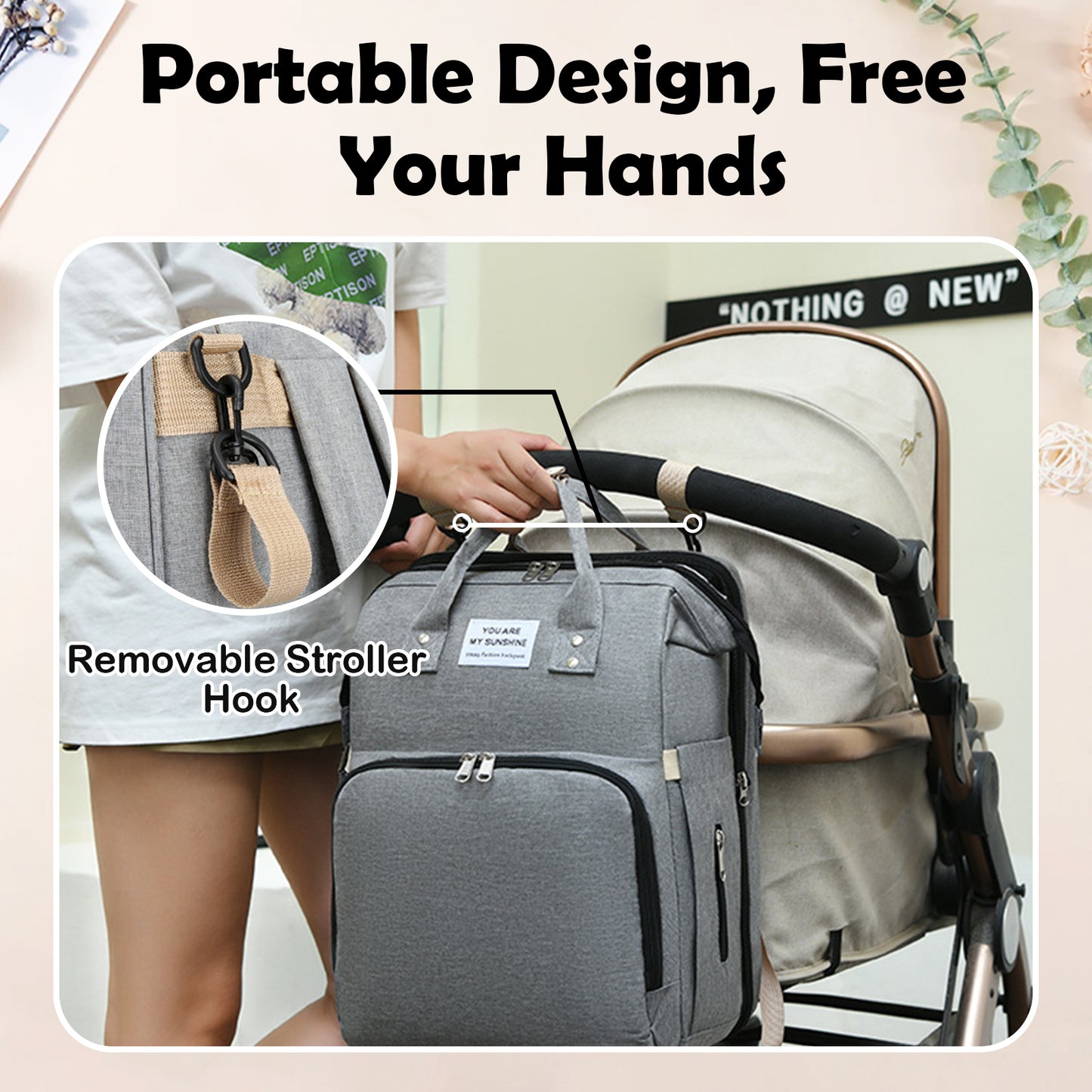 The Ultimate 3-in-1 Personalized Diaper Backpack – Waterproof, Large Capacity & Custom Engraved