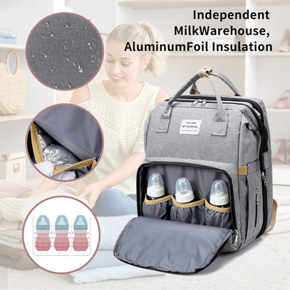 Personalized 3 in 1 Diaper Bag Backpack with Changing Station