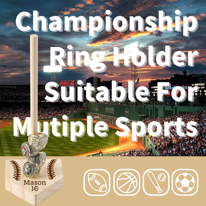 Personalized Wooden Championship Ring Stand