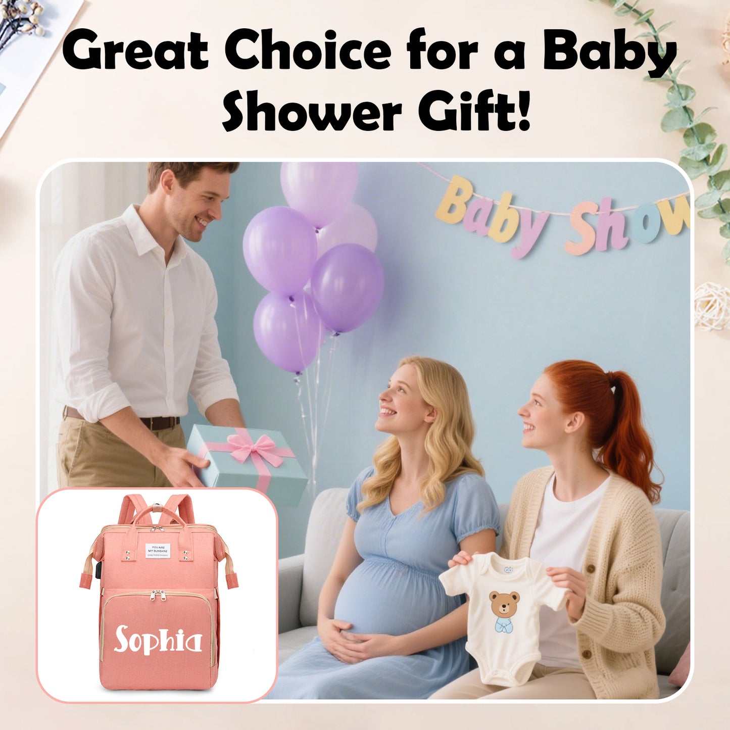 The Ultimate 3-in-1 Personalized Diaper Backpack – Waterproof, Large Capacity & Custom Engraved