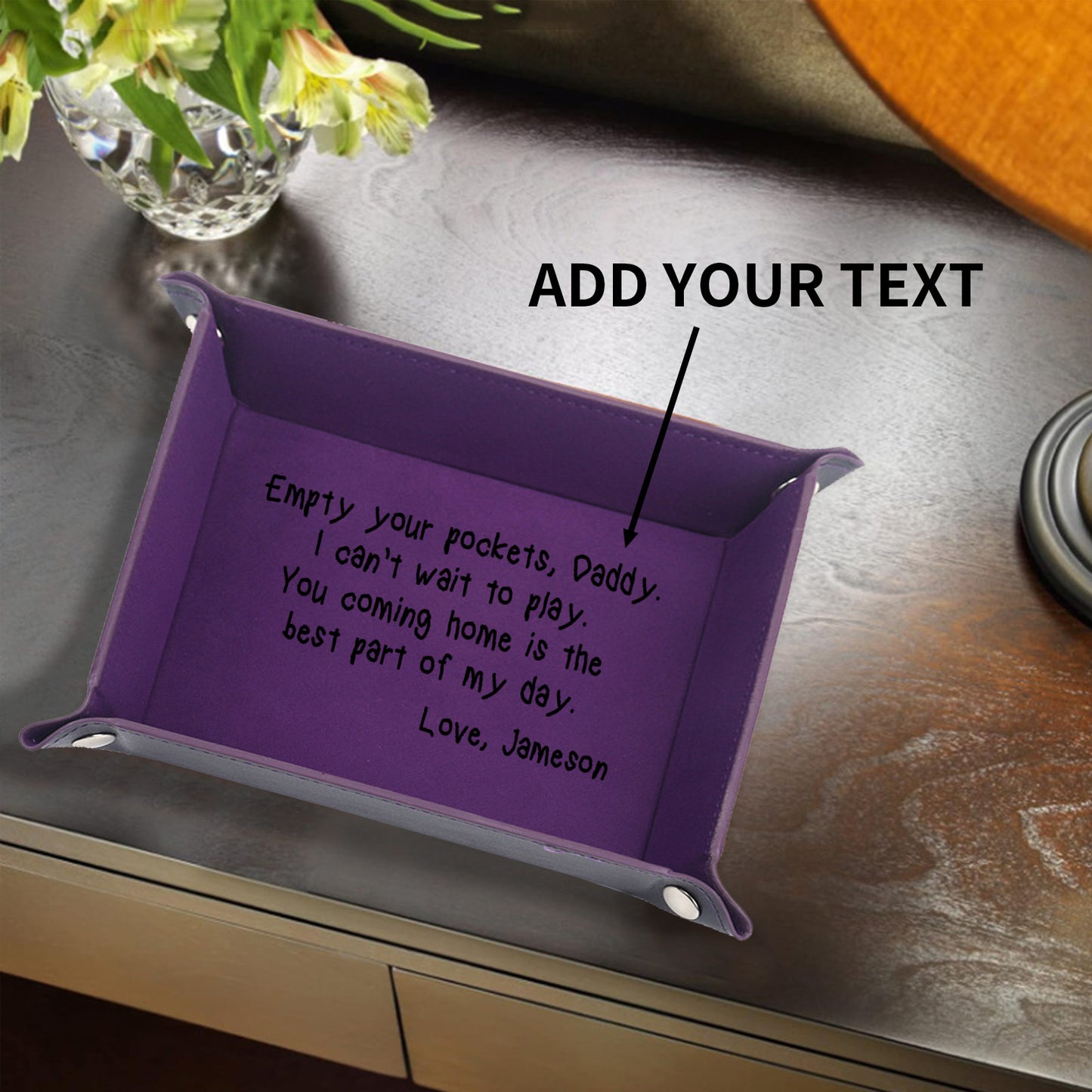 Custom Father Leather Storage Tray