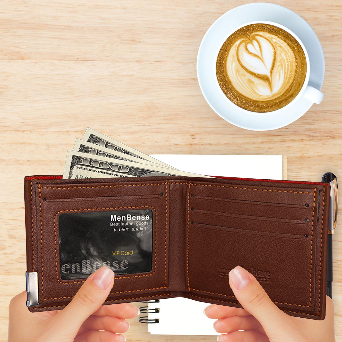 Personalized Mens Wallet, Customized Monogram Wallet for Men, Custom PU Leather Wallet