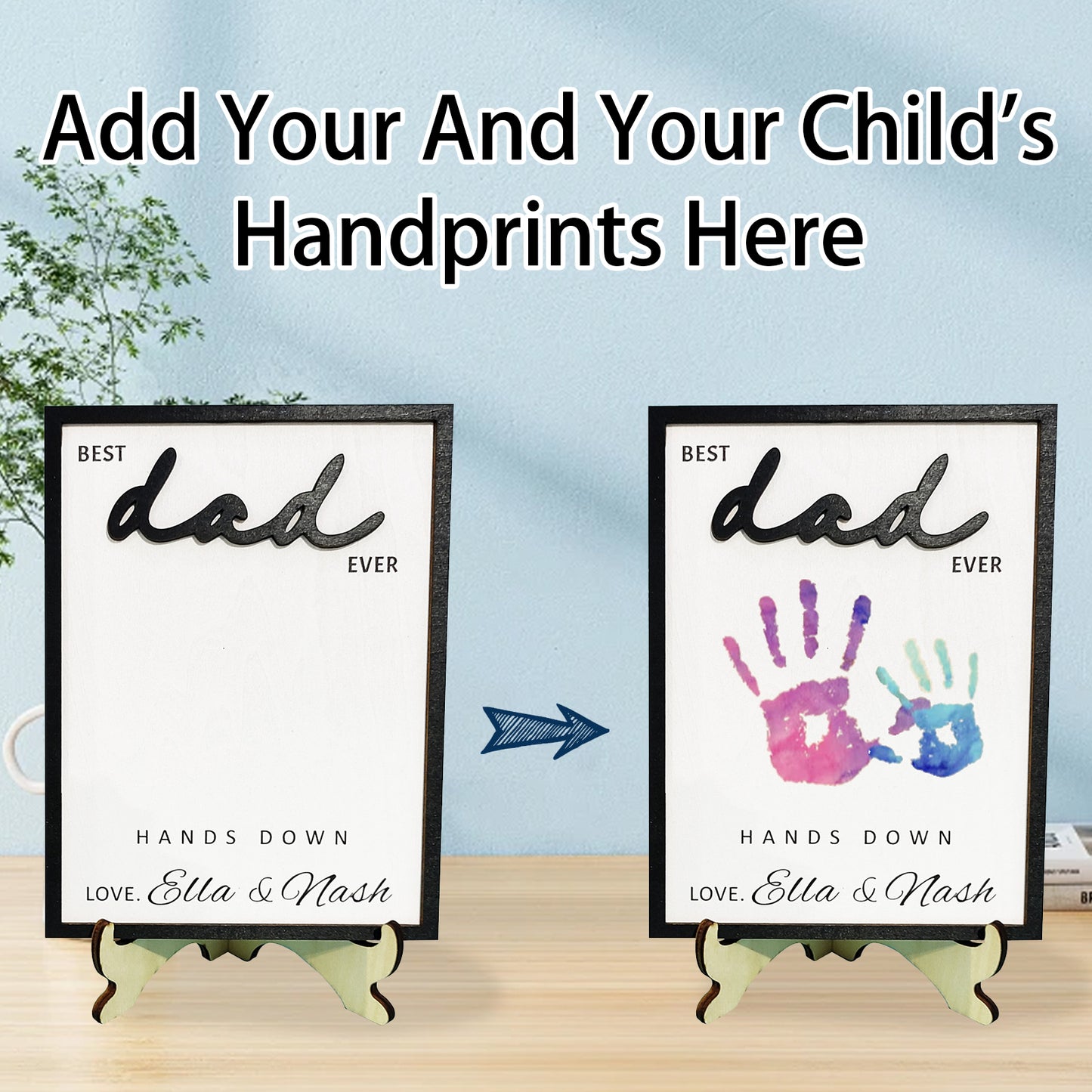 Personalized Dad Engraved Wooden Sign