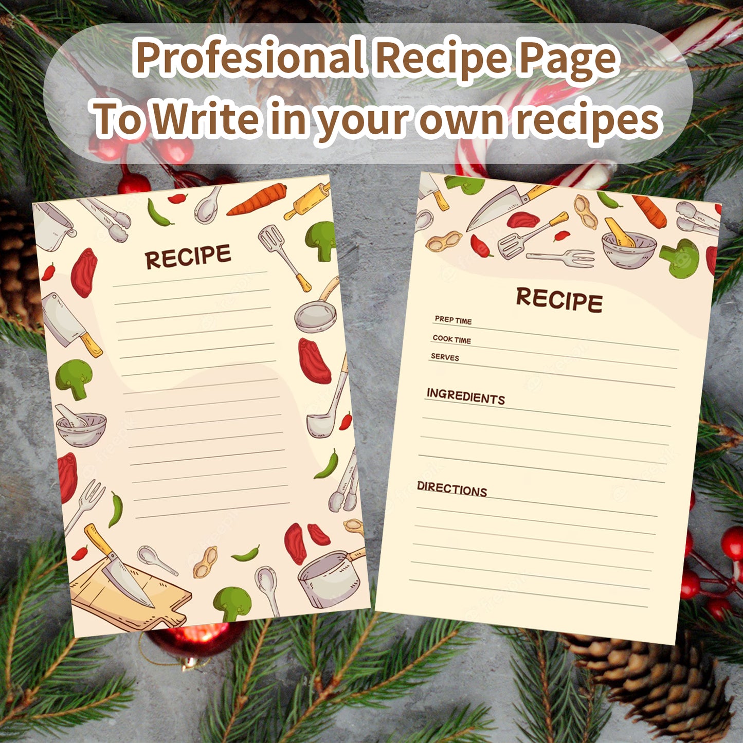 Personalized Leather Recipe Binder, Hand Engraved Name Journal Notebook,