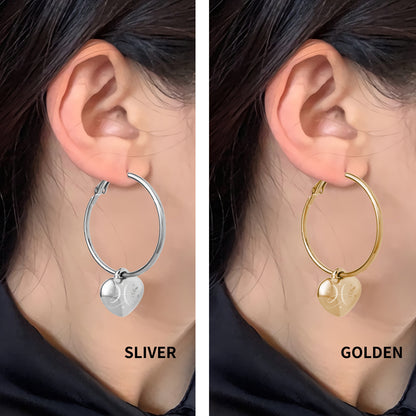 Personalized Heart Hoop Earrings