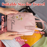Bolsa de Maquillaje Personalizada con Flor de Nacimiento y Nombre