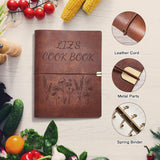 Libro de recetas de cuero hecho a mano, diario/cuaderno con nombre grabado personalizado
