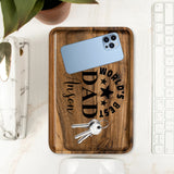 Bandeja de almacenamiento de madera personalizada para papá