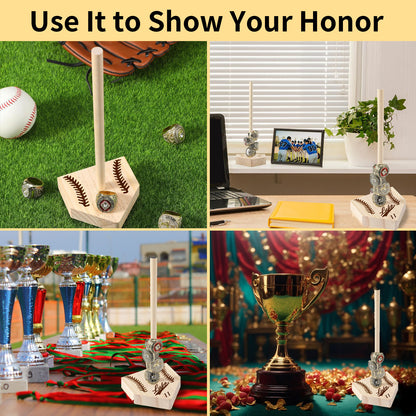 Personalized Wooden Championship Ring Stand