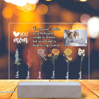 Personalized Photo Night Lights With Birth Flower Images