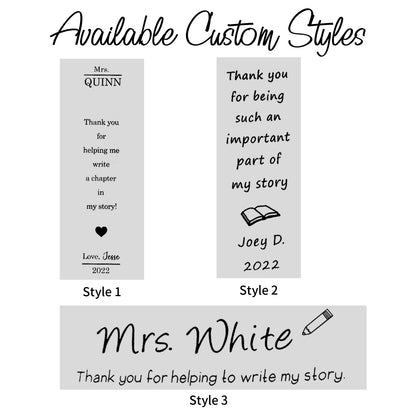 Personalized Leather Bookmark for Teacher