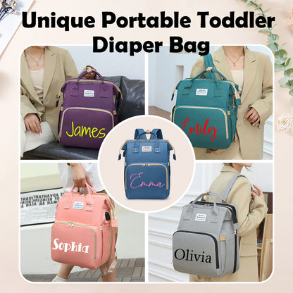 The Ultimate 3-in-1 Personalized Diaper Backpack – Waterproof, Large Capacity & Custom Engraved