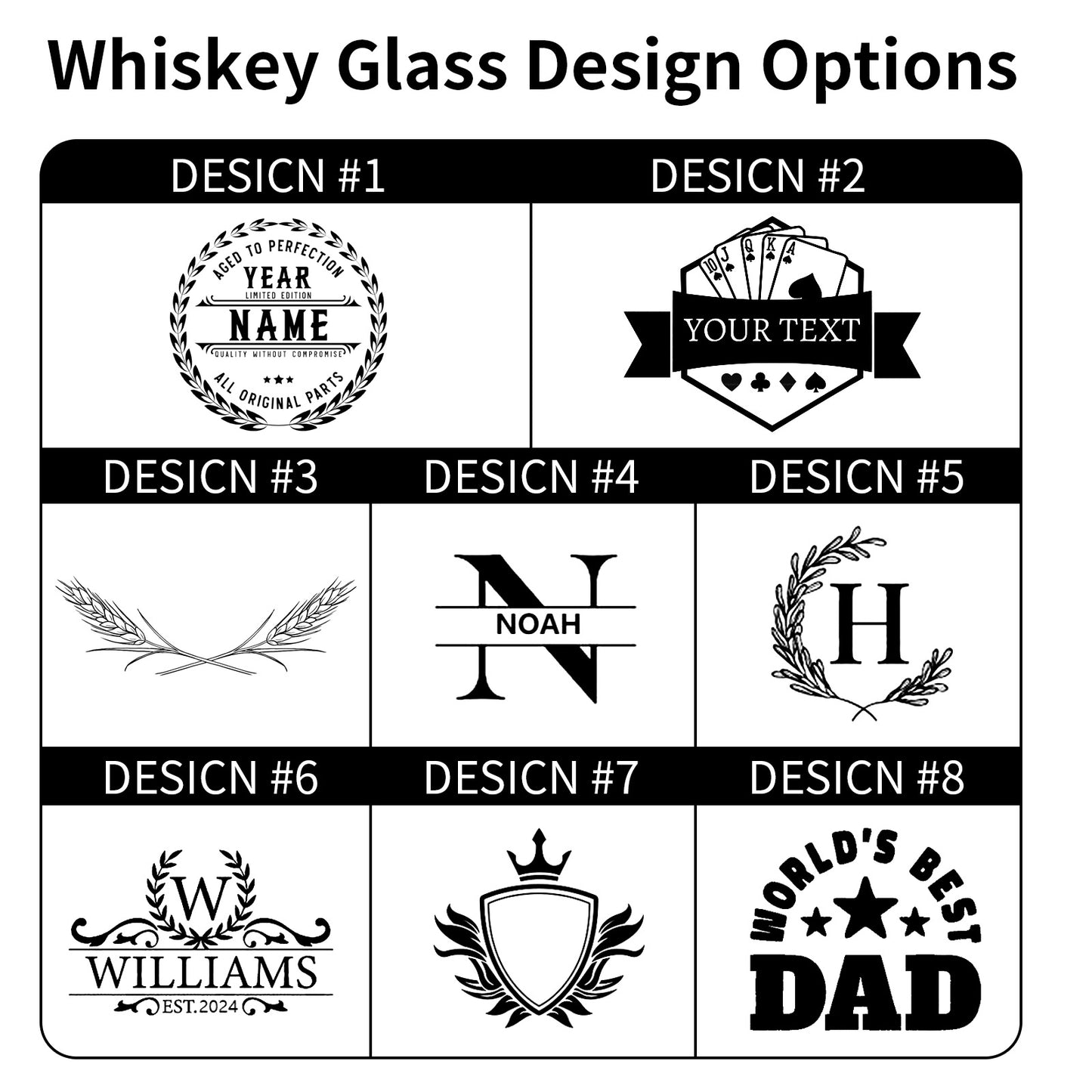 Personalized Lead-Free Whiskey Glass