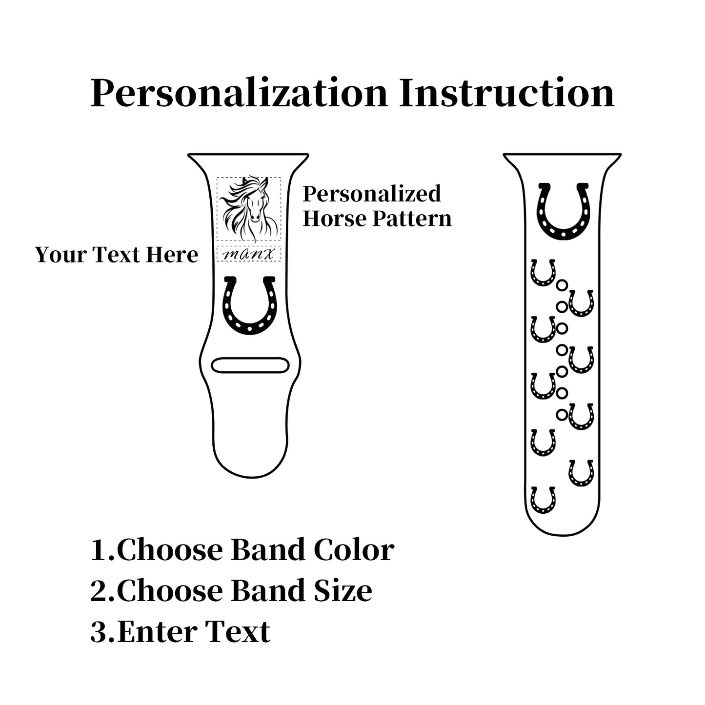 Personalized iWatch Bands for Horse Lover