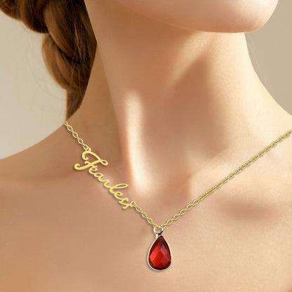 Personalized Birthstone Name Necklace, Custom Name Necklace, Initial Necklaces for Women