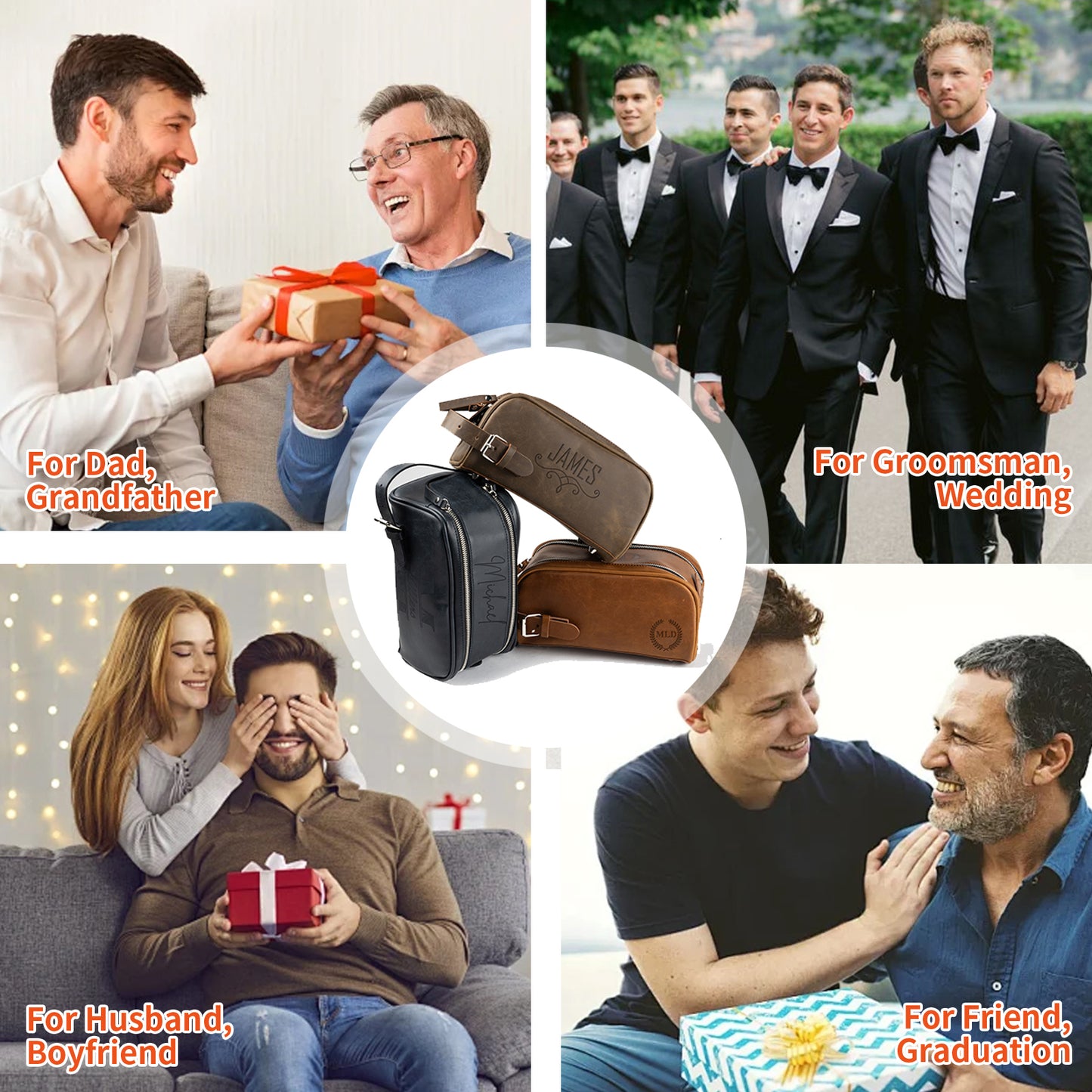 Personalized Thickened Vegan Leather Toiletry Bag