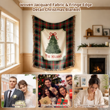 Personalized Christmas Family Blanket Custom with Elegant Tree & Family Name Fringe Christmas Blankets Holiday Throw Blanket Gift for Mom Dad Couple Wife Husband Xmas Gifts for Wedding