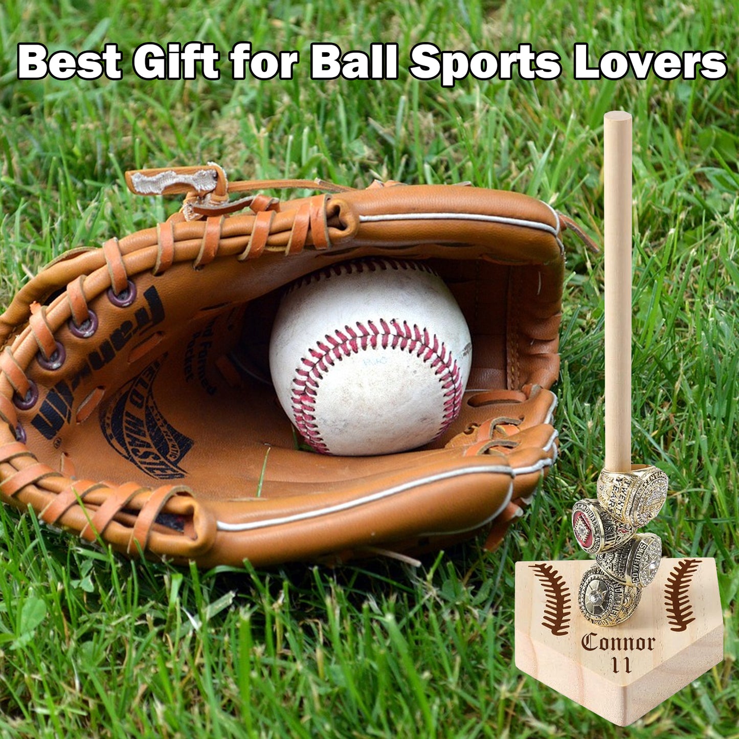 Personalized Wooden Championship Ring Stand