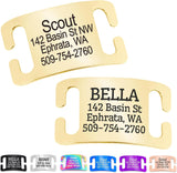Slide-On Pet ID Tag Silent Stainless Steel Personalized Dog Tag