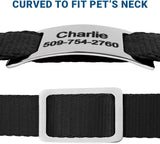 Slide-On Pet ID Tag Silent Stainless Steel Personalized Dog Tag