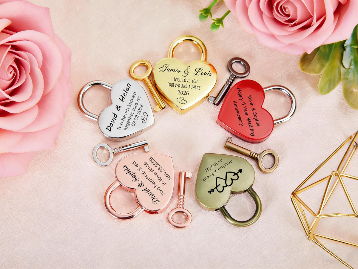 Custom Engraved Heart Shaped Wedding Love Lock